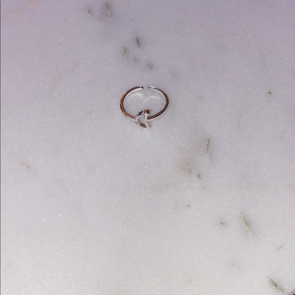 Silver Crescent Moon Ring